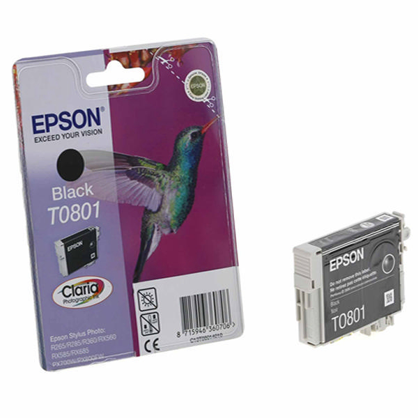 Epson T0801 Black Inkjet Cartridge C13T08014011 / T0801