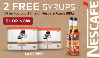 Get 2 free syrups with Nescafe Azera