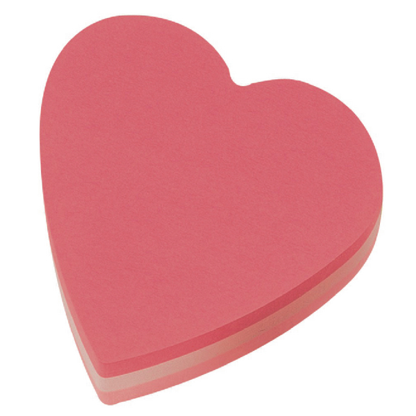 Postit Heart 70 x 70mm Pink Notes (12 Pack) 2007H