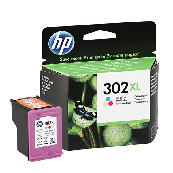 HP 302XL Cyan/Magenta/Yellow Original Ink Cartridge F6U67AE