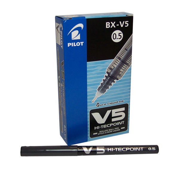 Pilot V5 HiTecpoint Ultra Rollerball Pen 0.3mm Line Black (12 P