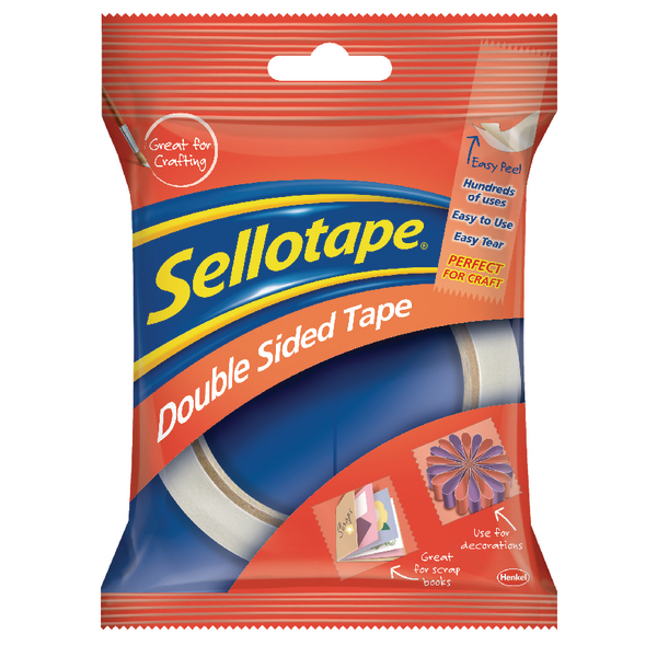 Sellotape Double Sided Tape 25mm x 33m (6 Pack) 1447052